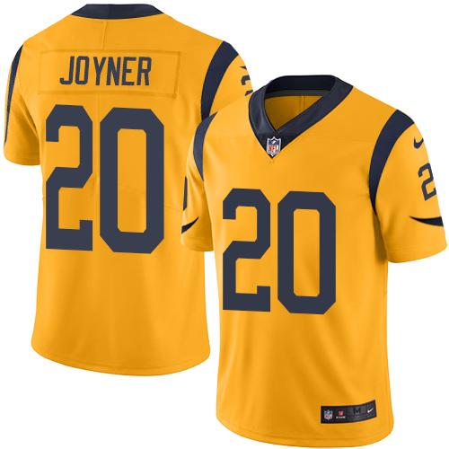 Nike Rams #20 Lamarcus Joyner Gold Men's Stitched NFL Limited Rush Jersey - Click Image to Close